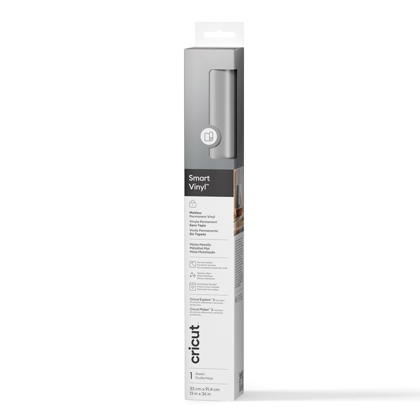 Cricut Smart Vinyl Permanent 33x91cm 1 sheet (Mat Silver)