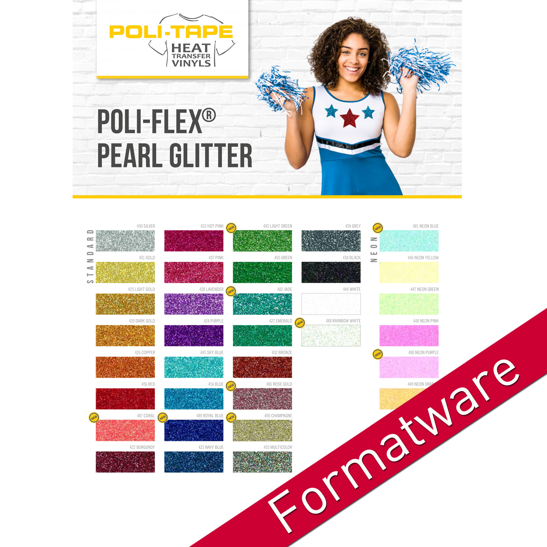 POLI-FLEX PEARL GLITTER Flexfolie - Formatware A4 POLI-FLEX PEARL GLITTER Flexfolie - Formatware A4