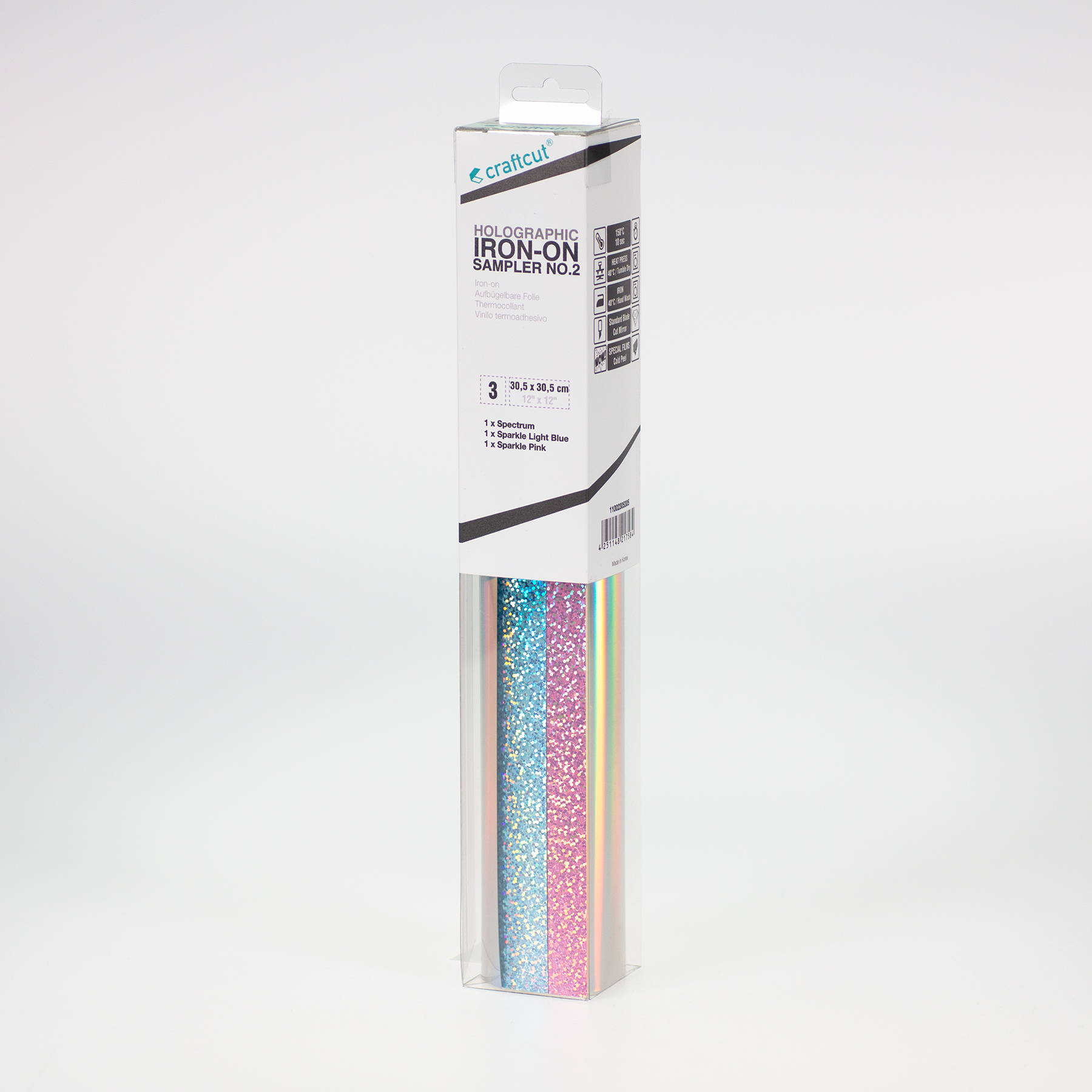 craftcut® Holographic Iron-On Bügelfolie, Sampler No.2, 3 x 30,5 cm x 30,5 cm craftcut® Holographic Iron-On Bügelfolie, Sampler No.2, 3 x 30,5 cm x 30,5 cm