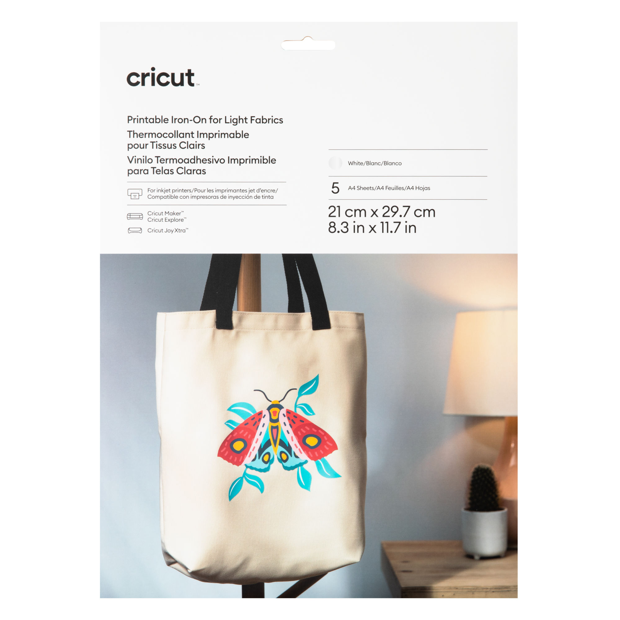 Cricut Printable Iron-On for Bright Fabric A4 - 5 sheets Cricut Printable Iron-On for Bright Fabric A4 - 5 sheets